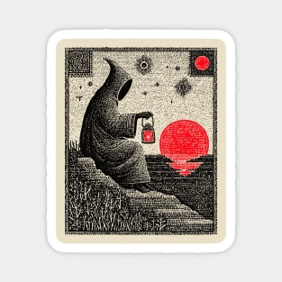 The Hermit Nocturnal Wisdom Tarot Design Magnet