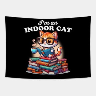 I'm an Indoor Cat Reading Books Tapestry