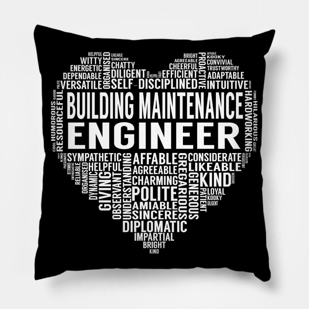 Building Maintenance Engineer Heart Pillow by LotusTee