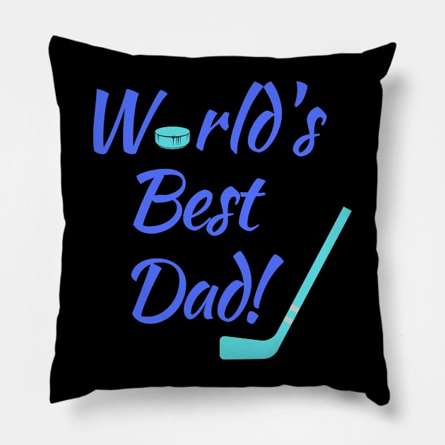 Word'd Best (Hockey) Dad! Pillow by Fantastic Store