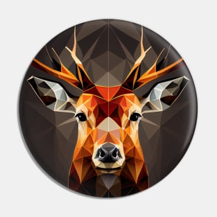 Triangle Deer - Abstract polygon animal face staring Pin