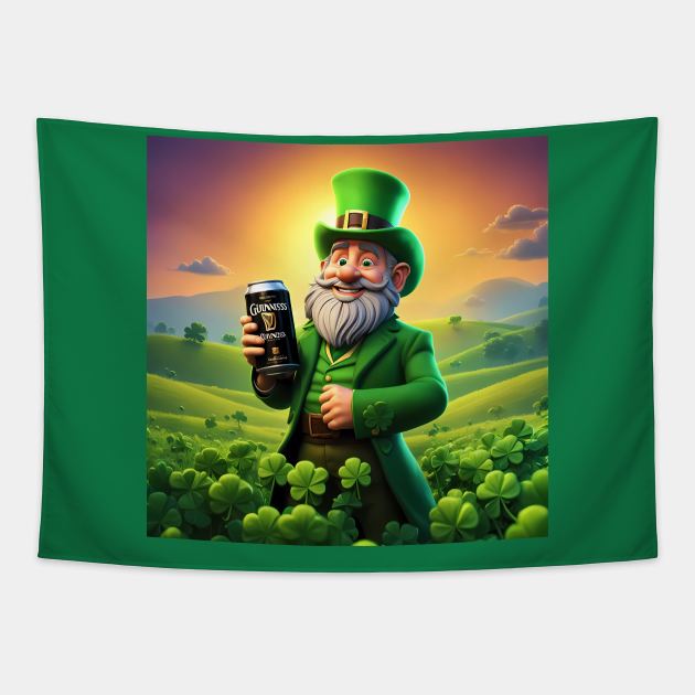 Folk Art Leprechaun Tapestry by Colin-Bentham