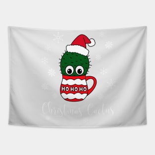 Christmas Cactus - Cactus With A Santa Hat In A Christmas Mug Tapestry