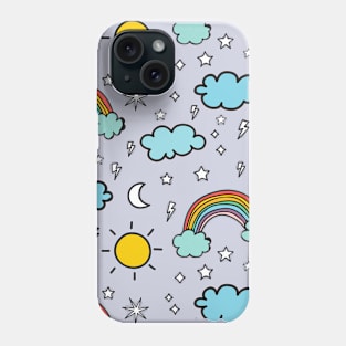 Rainbow and Cloud Funny summer Pattern Phone Case