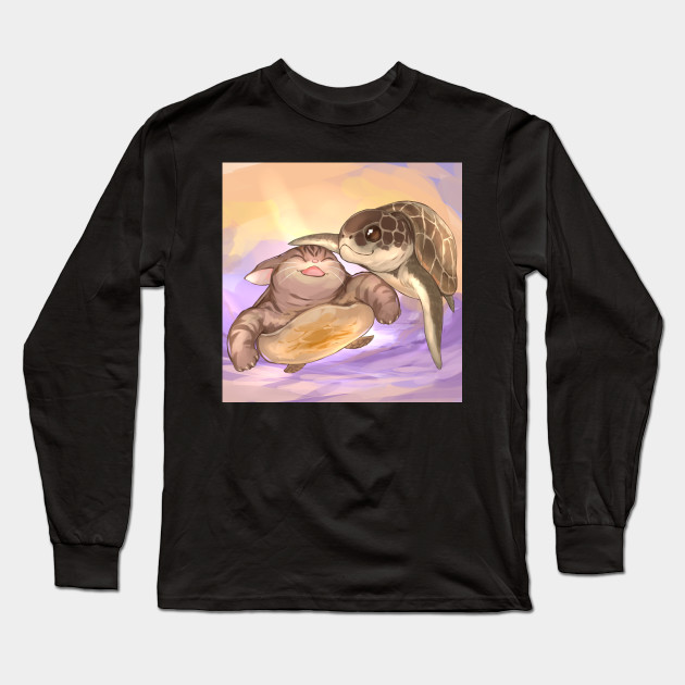Sea Turtle and Cat - Turtle - Long Sleeve T-Shirt