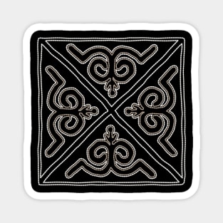 Siberian tribal pattern with plant elements 2 Magnet