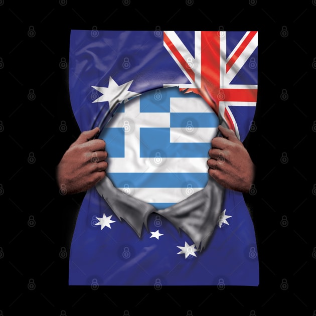 Greece Flag Australian Flag Ripped - Gift for Greek From Greece by Country Flags