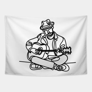 Single Line Guitarist Tapestry