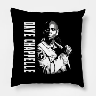 Dave Chapelle Black And White Pillow