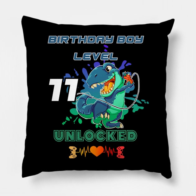 Birthday Boy Level 11 Unlocked Pillow by DesingHeven