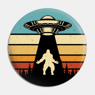 Retro alien ufo bigfoot abduction Pin