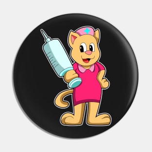 Cat as Nurse with Syringe Pin