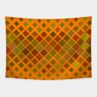 Orange, Brown and Green Diamond Pattern for the Fall and Autumn Season Tapestry