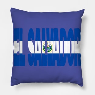 El Salvador flag stencil Pillow