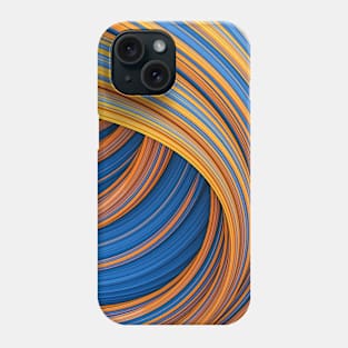 Fountain Flux Orange and Blue Abstract Wave Minimal Artwork Phone Case