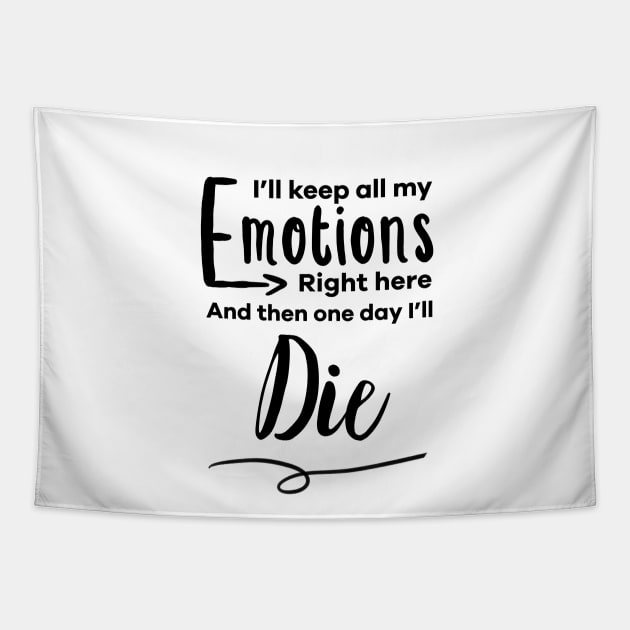 Emotions Right Here (Black Logo) Tapestry by usernate