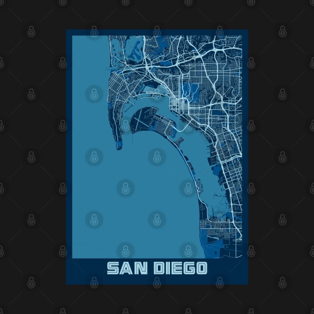 San Diego - United States Peace City Map by tienstencil