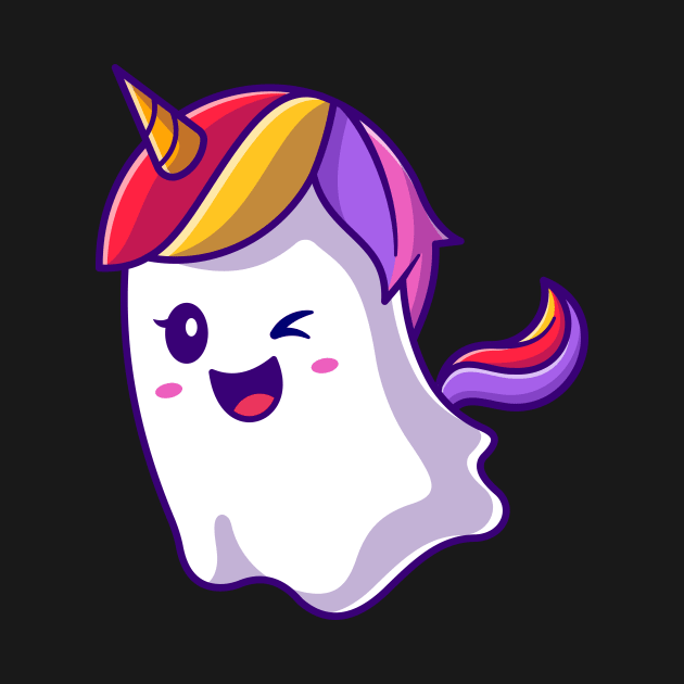 Cute Unicorn Ghost Cartoon by Catalyst Labs