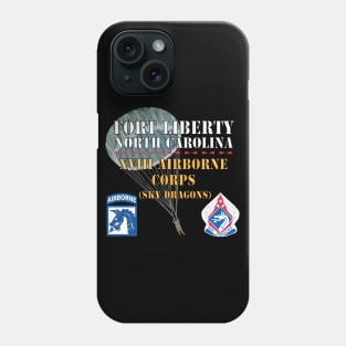 Fort Liberty North Carolina - XVIII Airborne Corps (Sky Dragons) - SSI - DUI wo Star w Parachute X 300 Phone Case