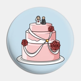 Wedding cake cartoon illustration Pin