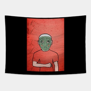 Moon NFT - Serene Male Character with Green Eyes Tapestry