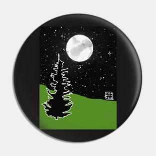 Pine Tree Moon Pin