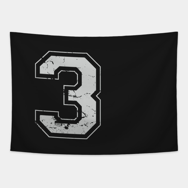 Number 3 Three Gray Jersey Sports Athletic Player Jersey Number