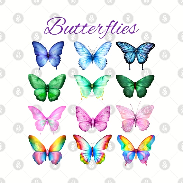 Pretty Colorful Butterflies collection by Luxinda