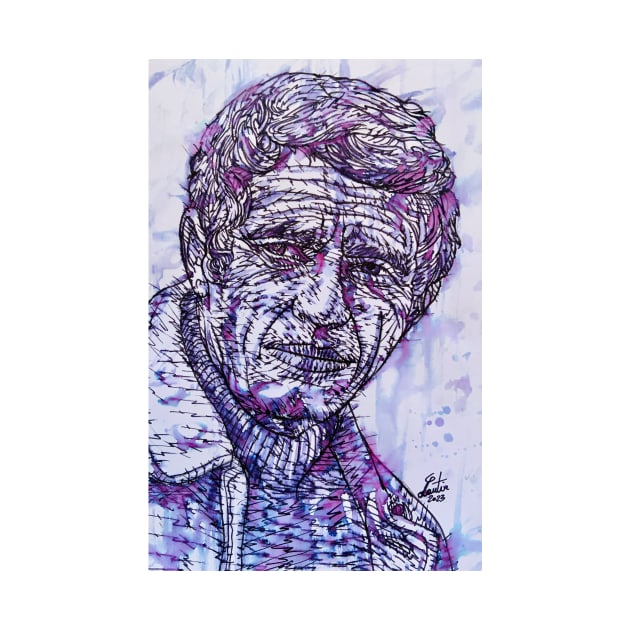 STEVE MCQUEEN ink and watercolor portrait .1 by lautir