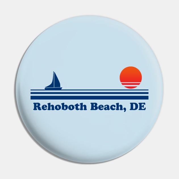 Rehoboth Beach, DE - Sailboat Sunrise Pin by GloopTrekker