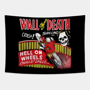 Motorcycle wall of death hell on wheels Tapestry