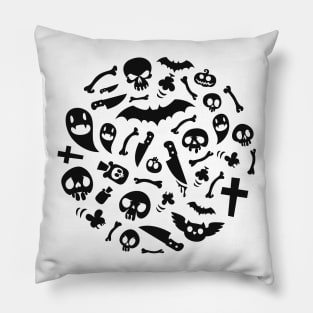 Halloween Black Symbols Pattern Pillow