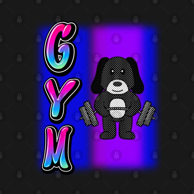 Dog lifting weights - GYM by O.M design