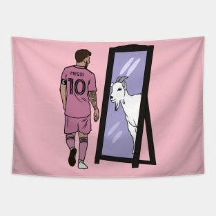 Leo Messi Mirror GOAT Miami Tapestry