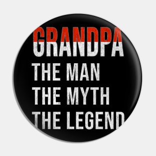 Grand Father Monacan Grandpa The Man The Myth The Legend - Gift for Monacan Dad With Roots From  Monaco Pin