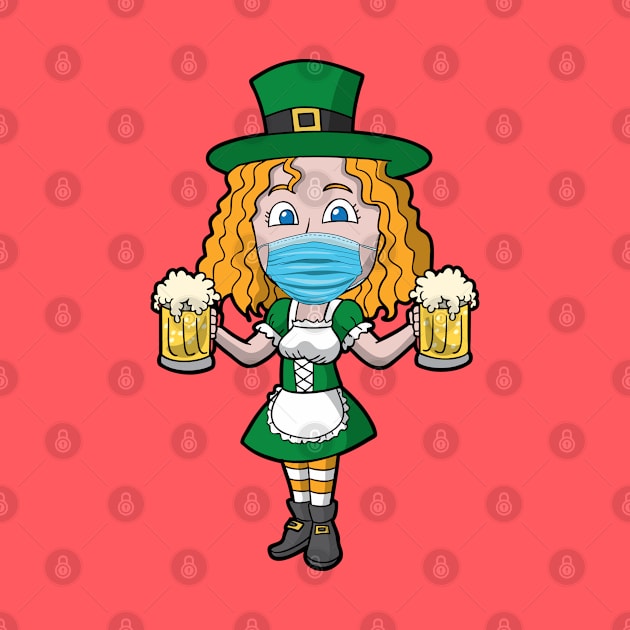 Irish Girl Beers Mask St Patrick's Day by E