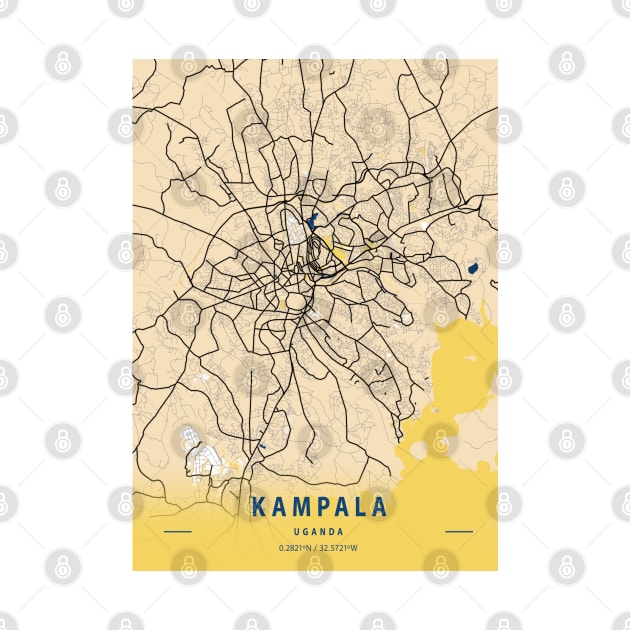 Kampala - Uganda Yellow City Map by tienstencil