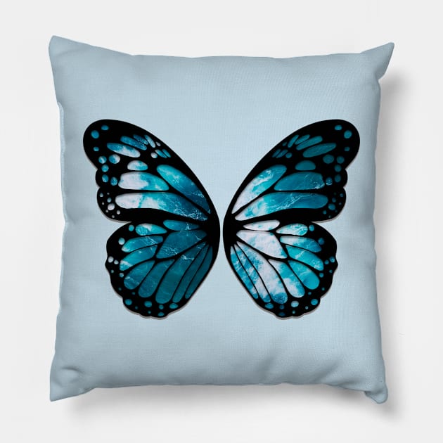 Monarch Ocean butterfly Pillow by SusanaDesigns