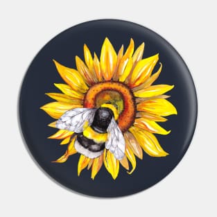 Sunflower and Bumble Bee Pin