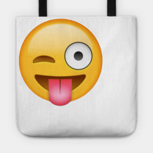 Smiley Face Tongue Out Emoji Tote