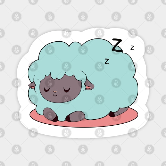 cute green pacefully sleeping sheep Magnet by TurnEffect