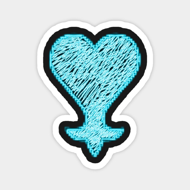 Heartless 8bit style blue neon Magnet by findingNull