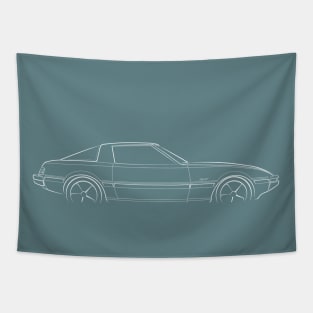 Mazda RX-7 FB - profile stencil, white Tapestry