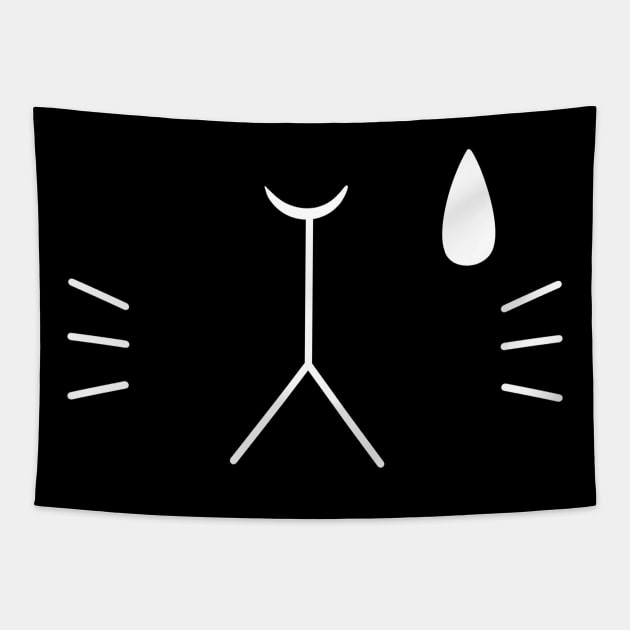 Sad Kitty Face Tapestry by Episodic Drawing