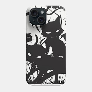 Kittens Shadow Silhouette Anime Style Collection No. 46 Phone Case