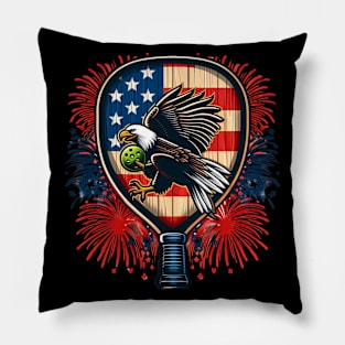 Pickleball 4th of July Eagle Patriotic Design #2 Pillow