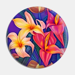 Tropical Flowers Five Pin