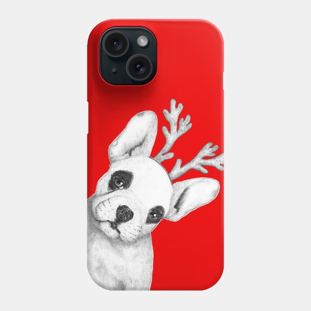 Christmas French Bulldog Phone Case by kodamorkovkart