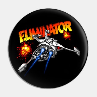 Eliminator 8 Bit Pixel Art Pin