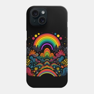 Retro Rainbow 70s Style Design Phone Case